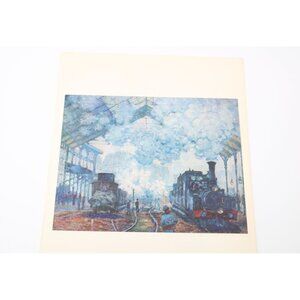 Claude Monet Print Gare Saint Lazare Vintage 93894